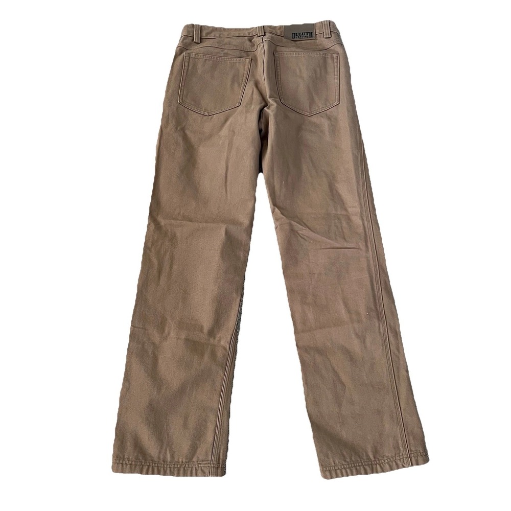 Duluth Trading Pants Mens Brown Workwear Canvas Straight Leg Fits 34x34